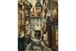 Brekte Janis (1920-1985), Old Riga street, 1984, paper, water colour, 33.5 x 27 cm...